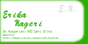 erika mageri business card